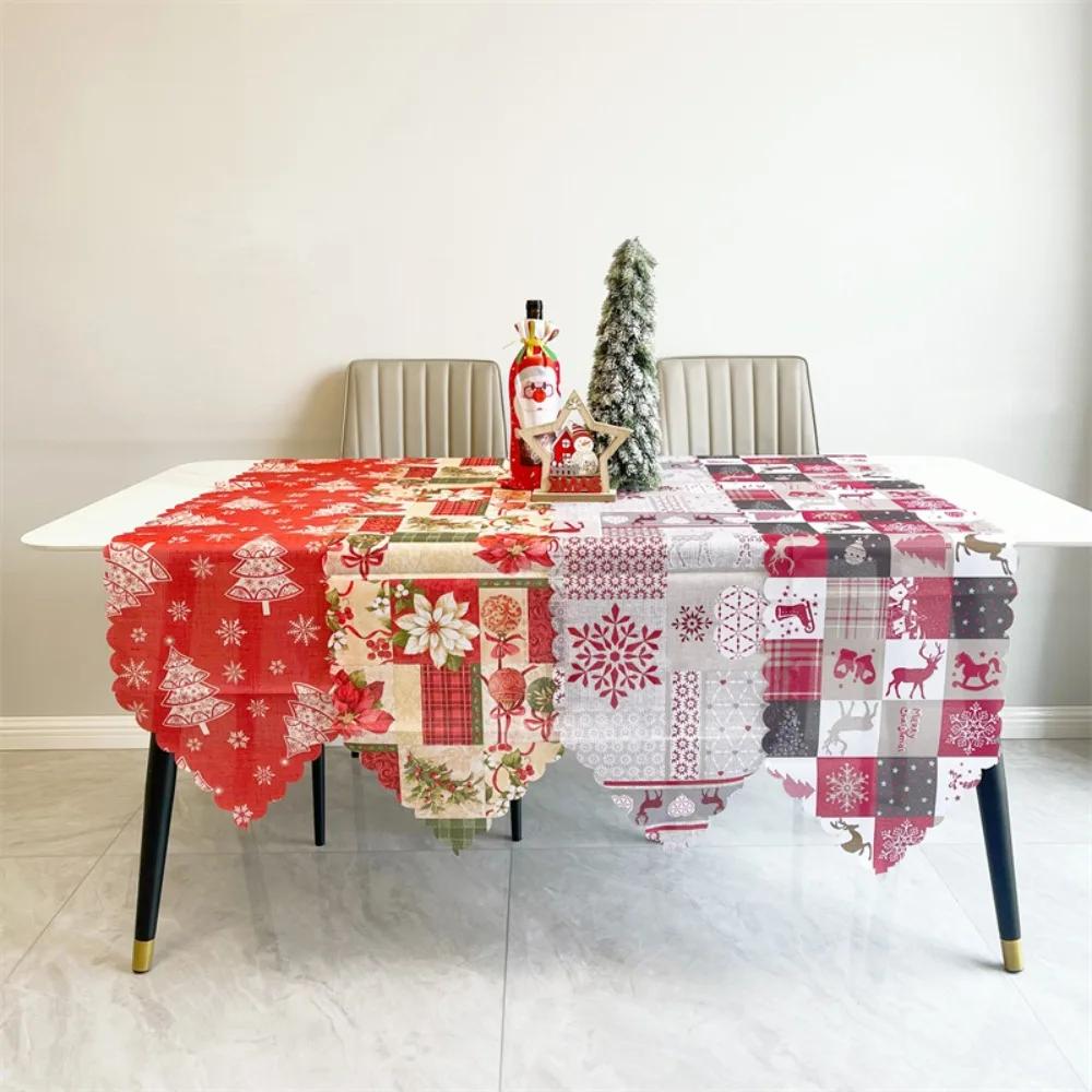 Christmas Table Runner Christmas Polyester Printed Tablecloth Decorative Table Napkin