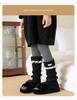 Girls' Korean Style Lace Trim Fold-over Slouch Socks - Thick Autumn/Winter Warm Calf Leg Warmers
