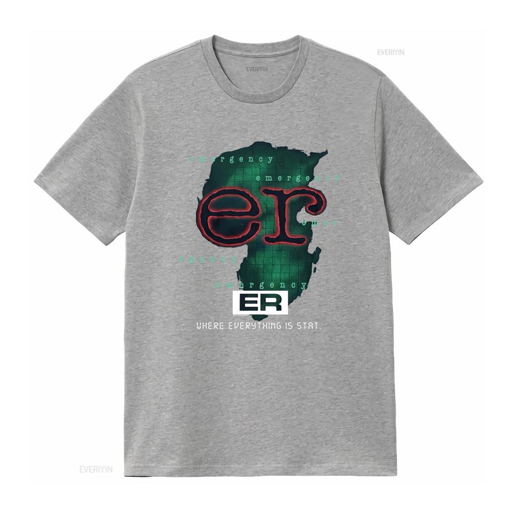 Tricou TV Show de Urgență ER Bumbac Negru Adult S XL UB vintage Spălat Confortabil Versatil streetwear modă grafic