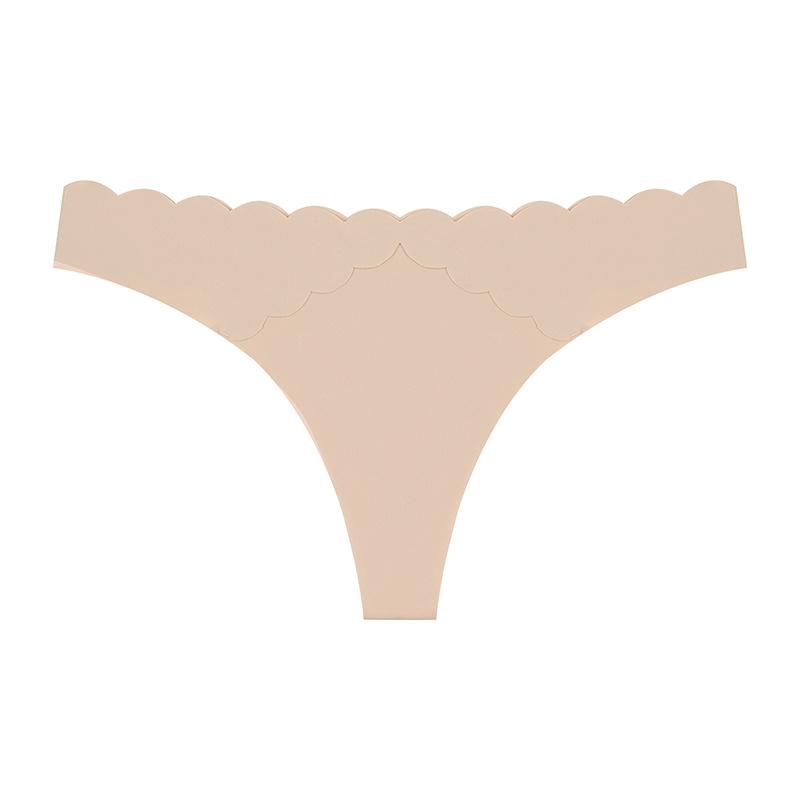 CINOON Women's Sexy Low Waist Thong Collection Ice Silk Seamless One Piece Wave Waist Snug Fit Styles Briefs