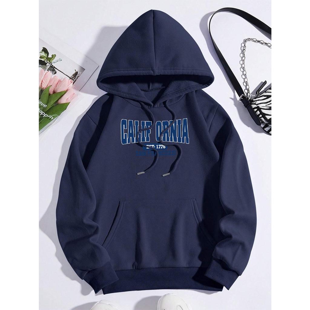 California Est 1776 San Francisco Men Women Hoodies Cute Pocket Pullovers Pattern Oversize Streetwear Fleece Couple Sportswear