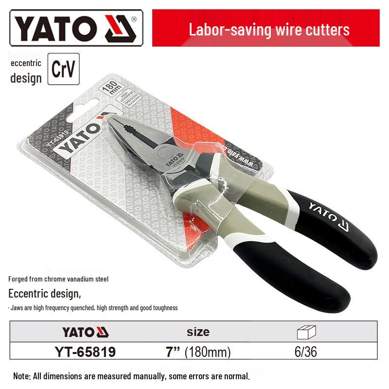 YATO Industrial Needle Nose & Diagonal Cutting Pliers Combo with Wire Strippers