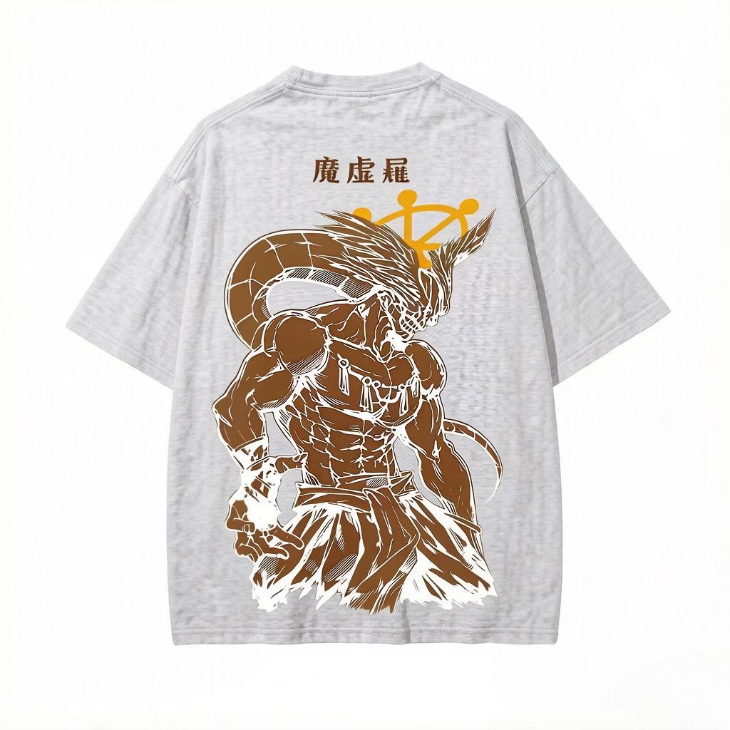 Mahoraga T-shirt Shura Musashi Men's Mahoraga Wheel Animation Pattern Streetwear Shikigami Antique Replica T-shirt