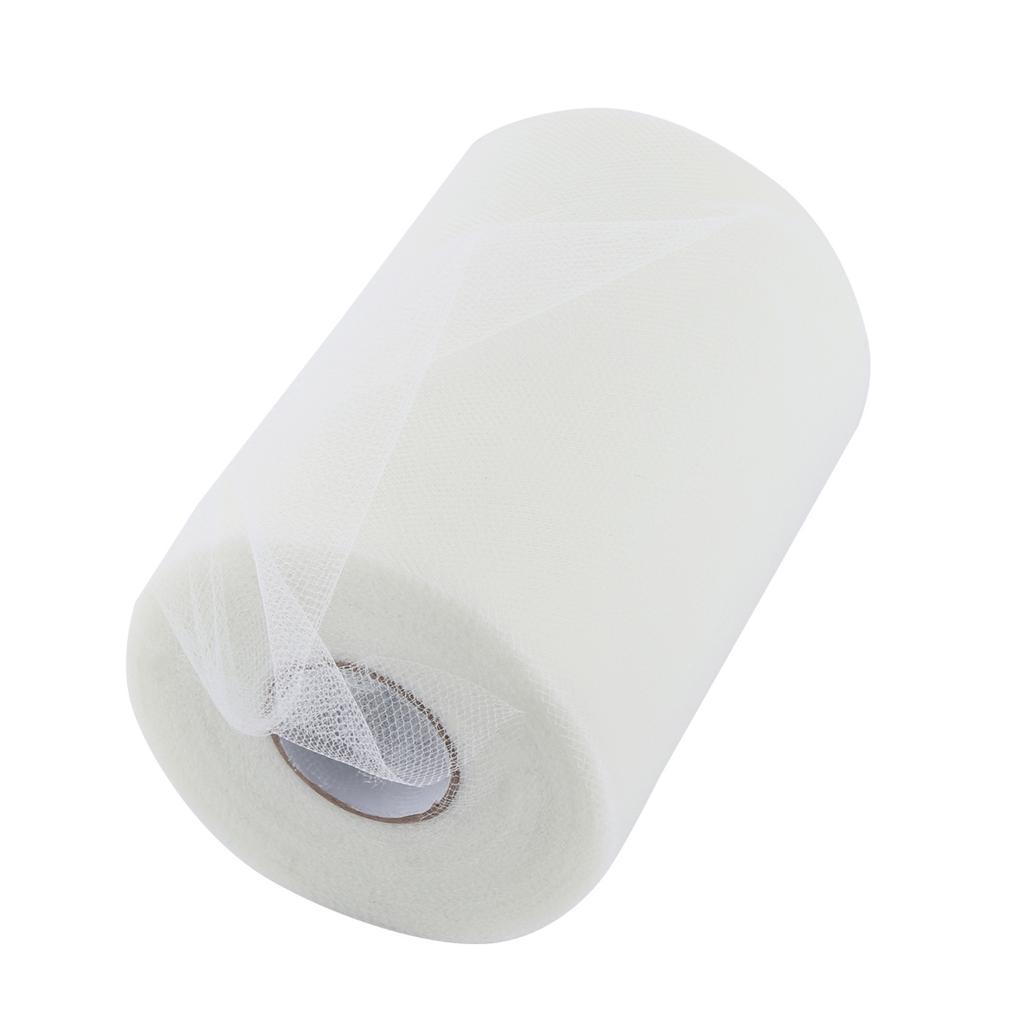 100Yards 15cm Wedding Decoration Tulle Roll Spool Apparel Fabric for Sewing(Beige)