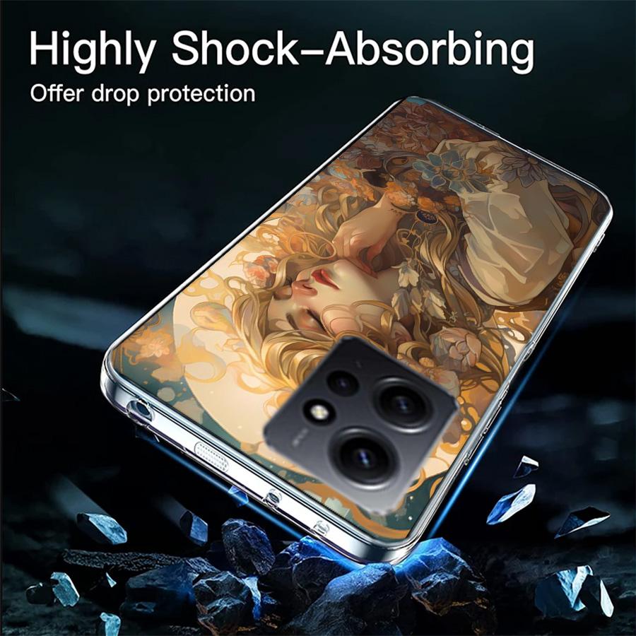 Exquisite Women's Loish Style Flowers Phone Case For Redmi 12 13C 12C 15C 9 10 10C Note 13 Pro Plus 14 15 Pro 9T 9C 9A TPU Soft