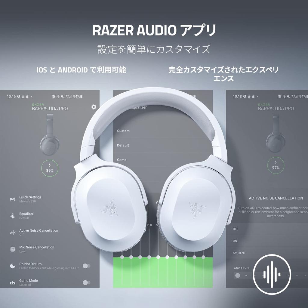 Razer Barracuda X Mercury White Enabled Wireless Gaming Headset with TriForce 40mm Detachable HyperClear Cardioid Battery Dongle for Quick Compatible