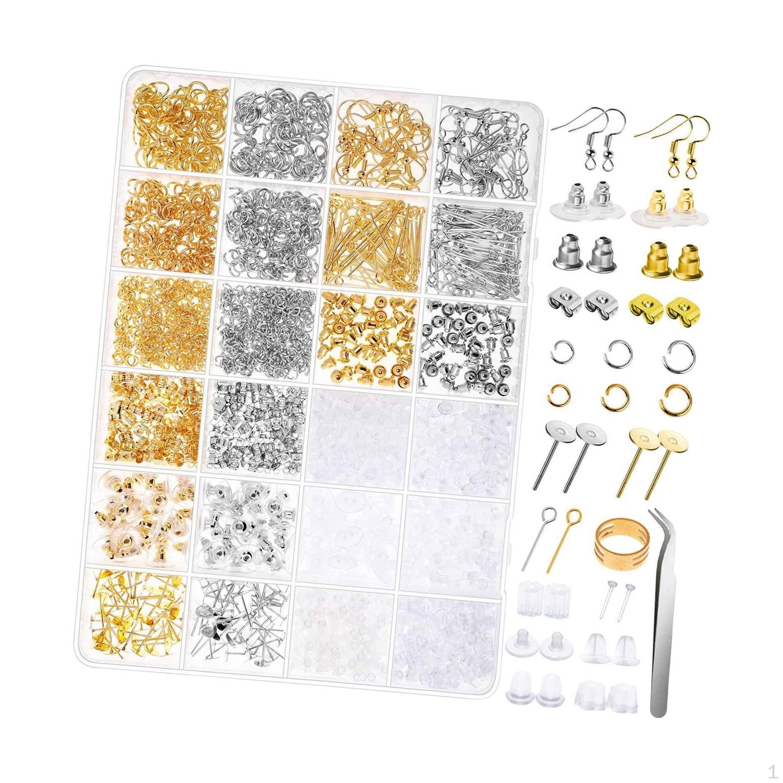 

2290Pcs Earring Making Kit Backs Posts Hooks for Jewelry Supplies