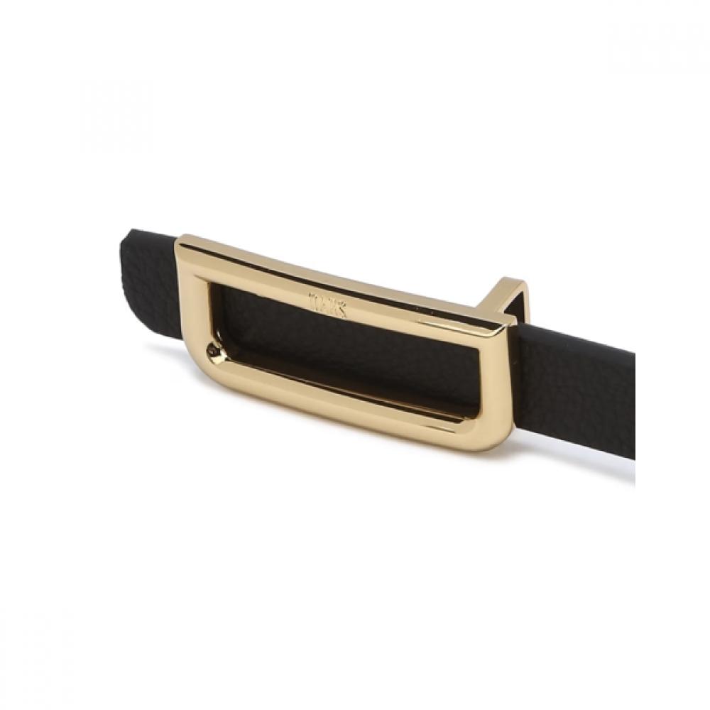 Daks Women Black GolD D Buckle Leather Belt Dbbe6f805bk