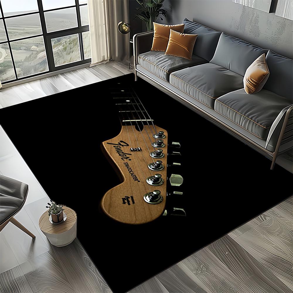 27 Stili Nuovo Fender Retro Chitarra Strumenti Musicali Tappeto 3D per Soggiorno Camera da Letto Casa Decorazione Divano, Tappetino Antiscivolo 40x60cm( 15x23in )