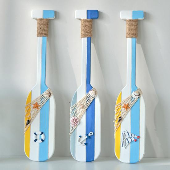 Remo in Legno Nautico per Canoa da 19,7" Decorazione da Parete con Corda Stile Mediterraneo Rustico Arte da Parete a Remo per Casa al Mare Estiva Soggiorno Camera da Letto