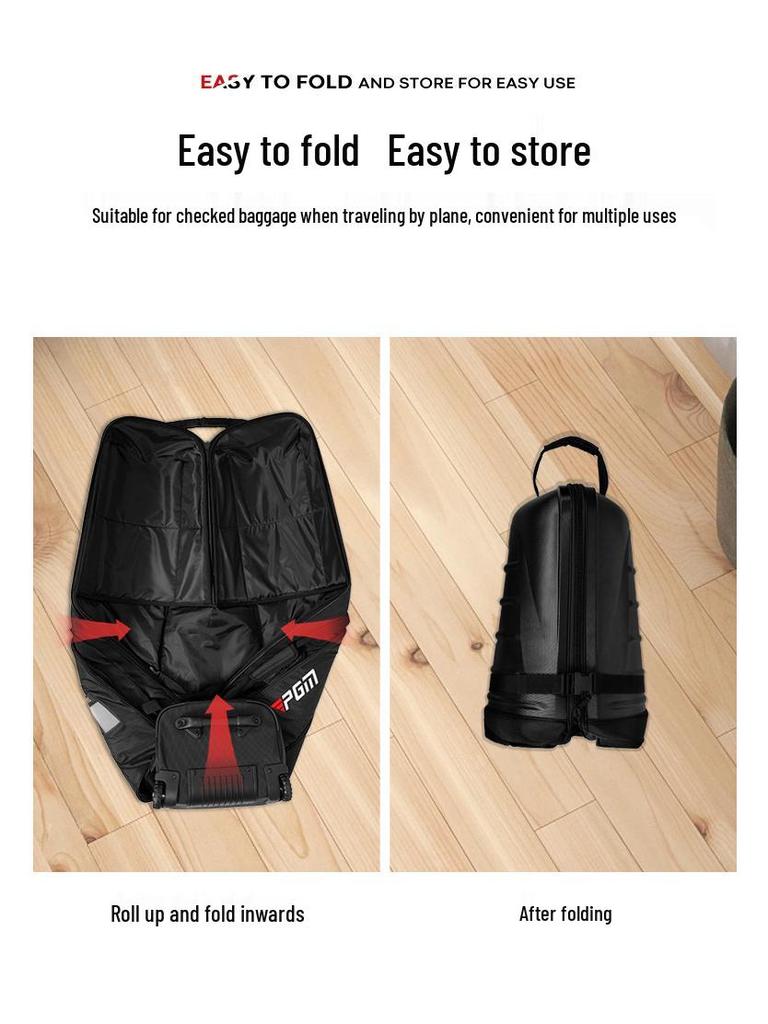 Borsa da Viaggio Rigida PGM Golf con Ruote - Unisex Anti-Collisione per Check-in in Aereo