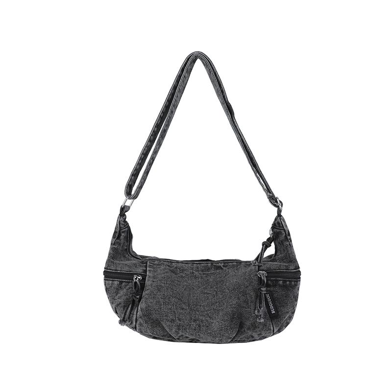 

Сумка-тоут женская джинсовая сумка для поездок легкая наплечная сумка чёрный