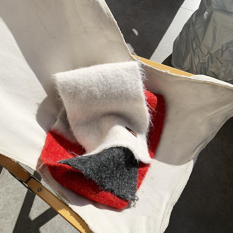 Advanced sense of gradual change color matching scarf women's winter thickening warm cold couple student scarf large shawl hundred