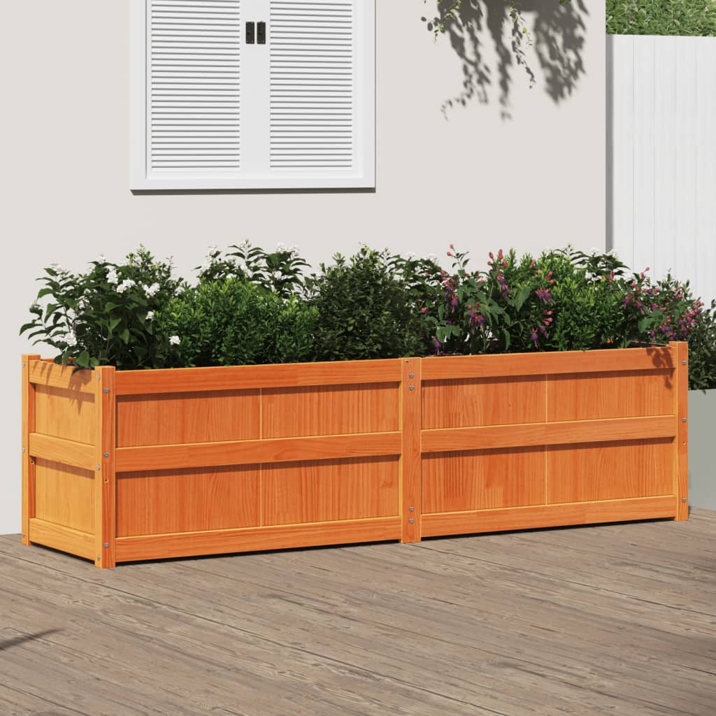 Plant Box Wax Brown 180 x 50 x 50 cm Solid Pine Wood