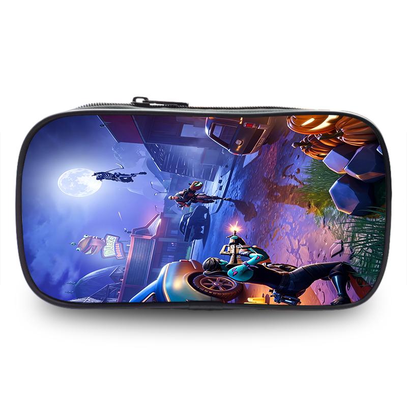 Fortnite Cartoon Lightweight Two Layer Pencil Pouch, Unisex Kids Aged 6-14 Light Portable Student School Stationery Storage Case