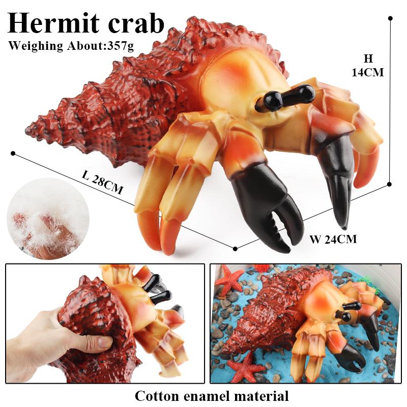 Oenux Ocean Animals Whale Shark Megalodon Crab Starfish Octopus Action Figures Soft Sea Life Model Educational Toy For Kids Gift