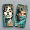 Portrait Art Watercolor Painting Phone Case For iPhone 15 14 13 12 Mini 11 Pro Max SE2 15 14 7 8 Plus XS X XR Shockproof Covers