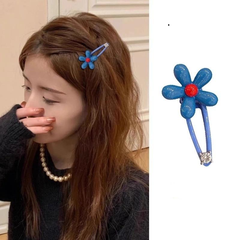 Sky Blue Flower Hair Claw Clips Sweet Girls Clamp Barrettes Exquisite Elegance Shark Crab Clips Women Hair Accessoires