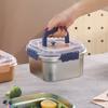 316Stainless Steel Salad Fruit Food Container Sealed Anti-Drip Large Capacity Lunch Box Camping Picnic Box For Fruit Salad Food