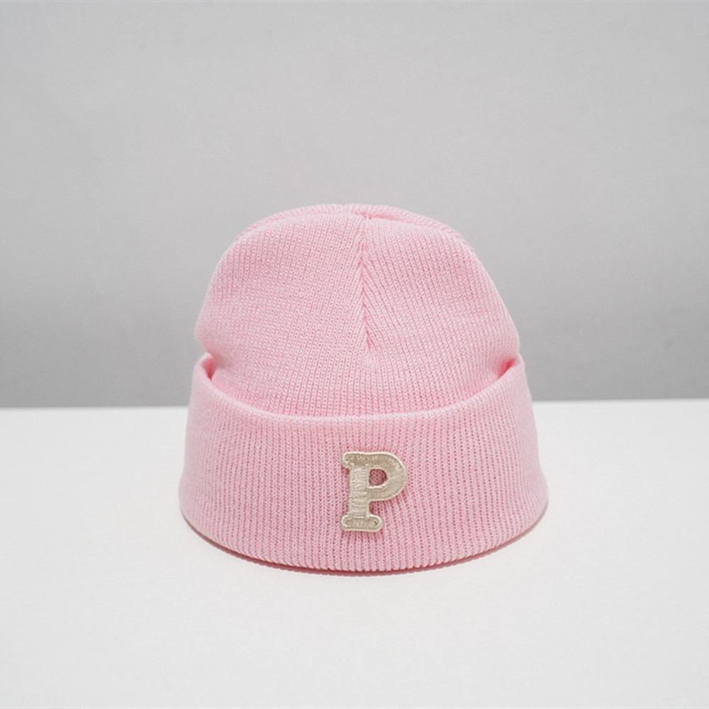 P Letter Baby Knitted Hat Autumn Winter Infant Warm Hat Fashion Baby Beanie Cap  Boys Girls