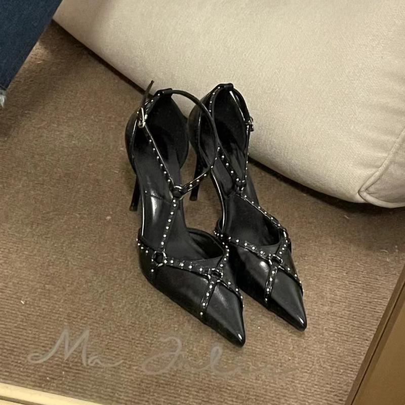 L-121 spring and summer new European and American pointed head fashion women's shoes punk style bag head thin heel fashion versatile high heels women