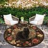 Cats & Vintage Flowers pattern round rug,Carpet Rug for Living Room Bedroom Playroom ,Non-slip Floor Mat,Holiday Gifts and Birthday Gifts.