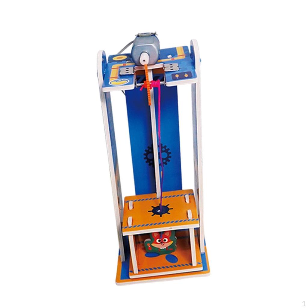 DIY Electric Lifts Elevator Model Assembly 3D Puzzles Physics Learning Educational for Kids Boys