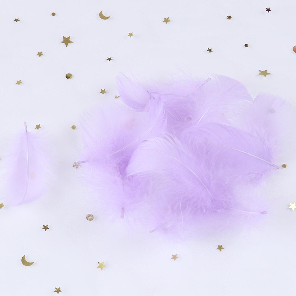 

50 шт. 5-12 см Натуральные гусиные перья оптом для поделок своими руками, свадебного костюма, аксессуаров для волос, украшений для вечеринки 50pcs 5-8cm светло-фиолетовый