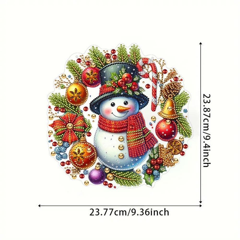 Special Shaped Diamond Painting Wall Decor Wreath Acrylic Christmas Crystal Painting Wreath for Home Window Door Decor Gifts