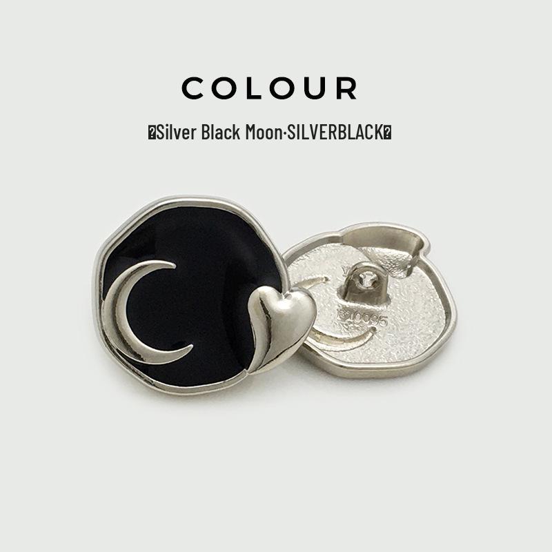 

Premium Irregular Metal Sun Moon Heart Buckle Wool Coat Buttons