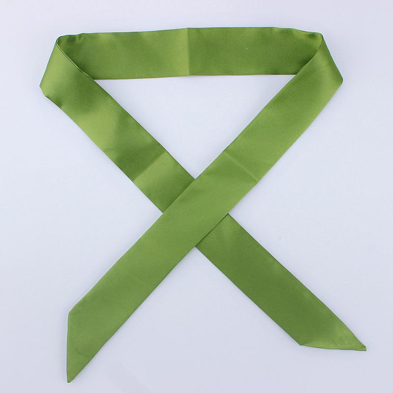 4x100cm Satin Silk Narrow Scarf Neckerchief Solid Neck Scarves Long Silk Thin Scarf Tie Black Bag Ribbon Headbands Choker
