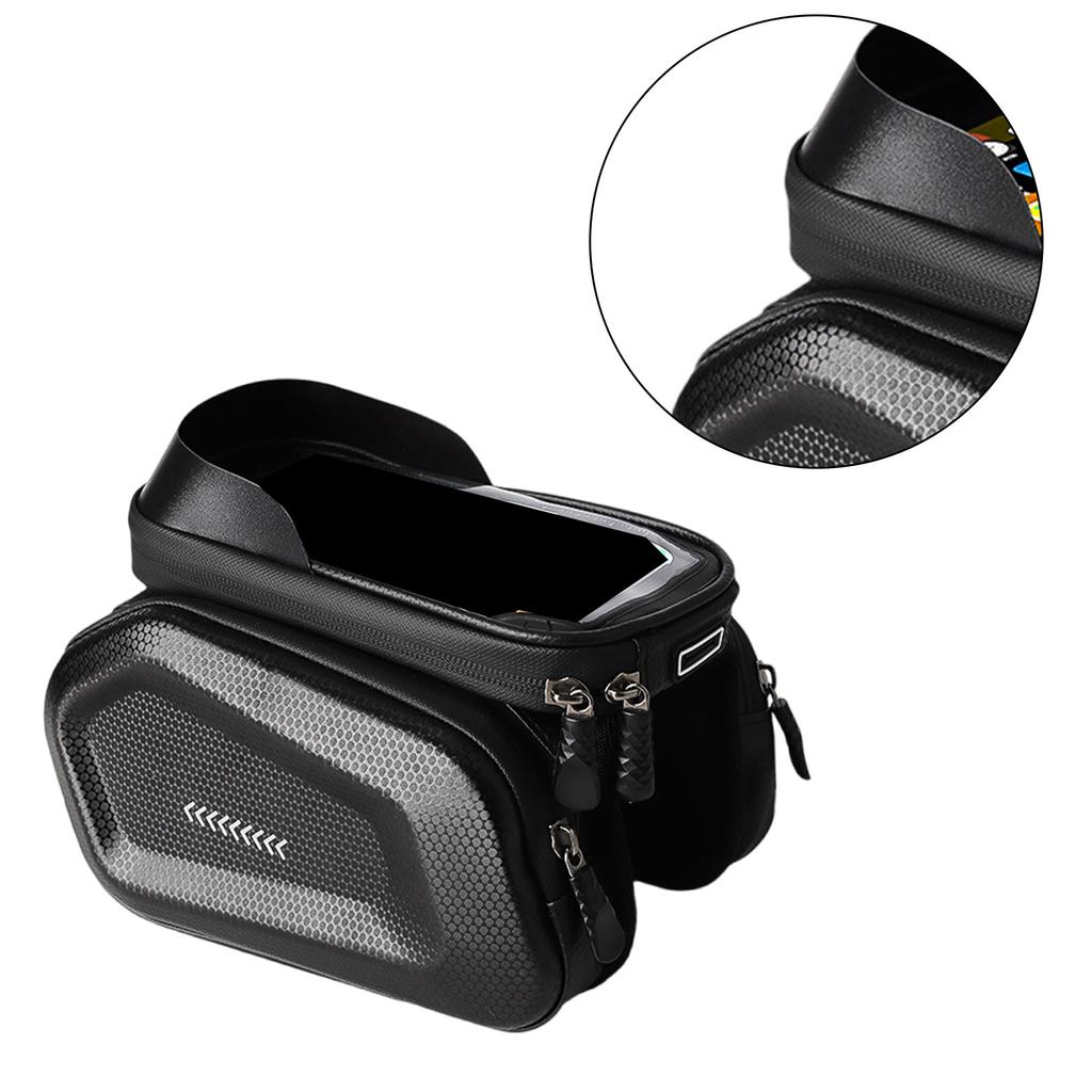 Cell Phone Bag Holder Handlebar Bag with Touch Screens Mountain Bike Front Top Tube Pouches Pannier Phone Mount Holder