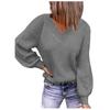 Women S Loose Fit V Neck Solid Color Pullover Knit Sweater