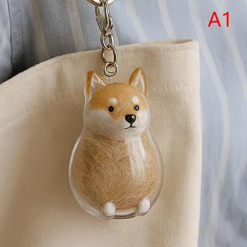 Dog Hair Storage Cute Pendant Keychain Bag Pendant Couple Car Key Chains Jewelry Souvenir Collection Gift Decoration Accessories