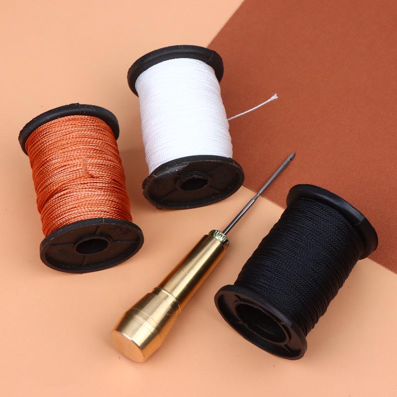 Diy Leather Sewing Kit Leather Sewing Awl Needle With Copper Handle Set Repairing Leather Shoes Sewing Tools Set
