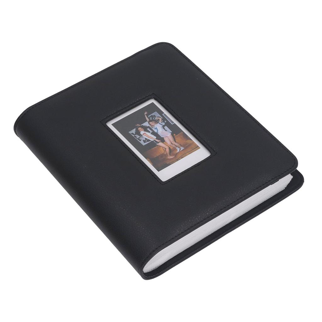 Lther Cover Photo Album Vintage 288 Photos Large Capacity Small for 3in   Camera Photos Business Cards