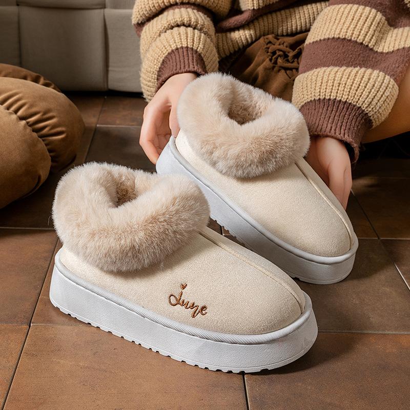 

Cotton slippers women s winter indoor wear-resistant soft bottom warm home couple home autumn and winter new cotton slippers men Size 36-37 [Shoes are 1-2 sizes smaller]