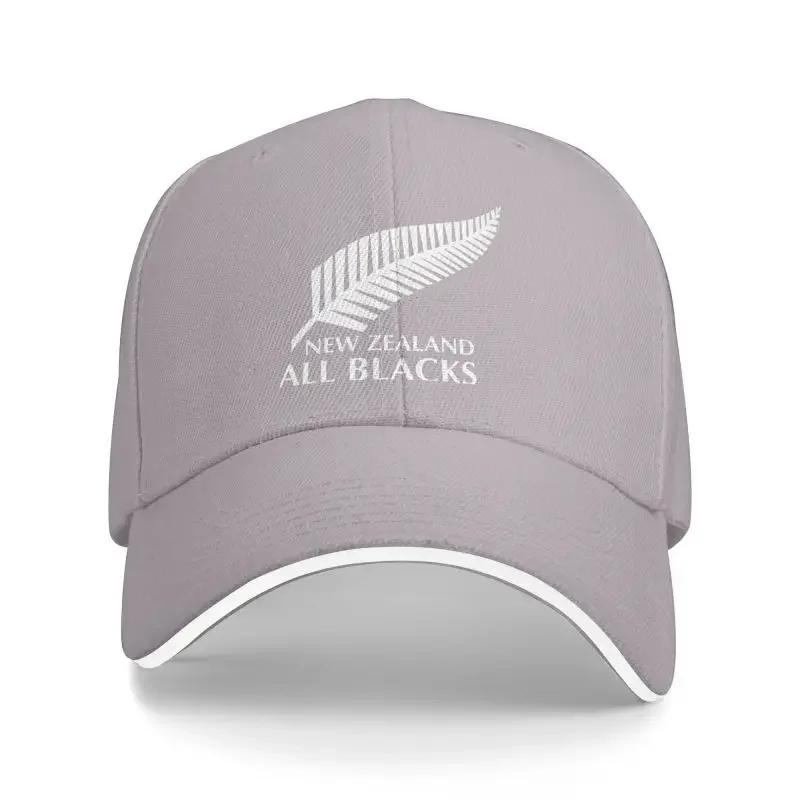 Gorra de Béisbol con Estampado de los All Blacks de Nueva Zelanda Unisex para Mujer Sombrero de Pescador Hip Hop Gorras Solares de Verano Ajustables con Cierre a Presión Sandwich