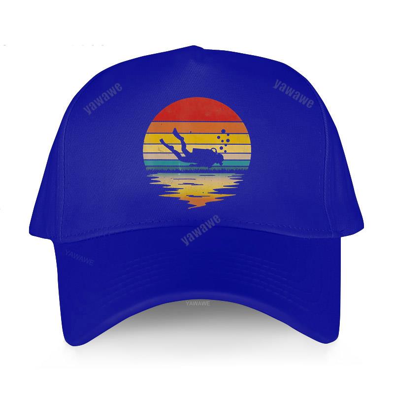 Baseball Cap for Men Hip Hop Harajuku Hats Retro Scuba Diving Cotton 80s Scuba Diver Teens Golf Hat Summer Breathable Caps