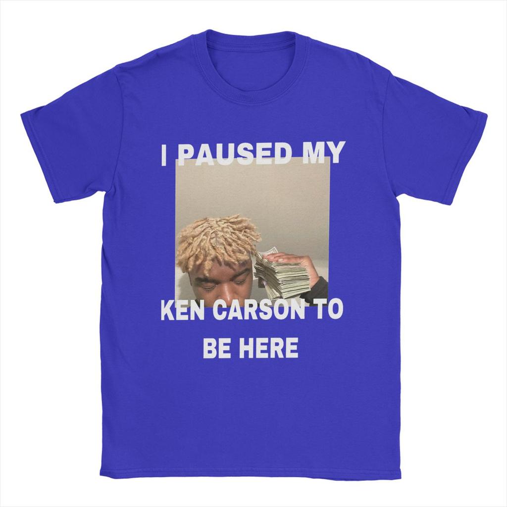 Novelty I Paused My Ken Carson To Be Here T-Shirts Men Crew Neck Cotton T Shirts Short Sleeve Tee Shirt Gift Idea Tops