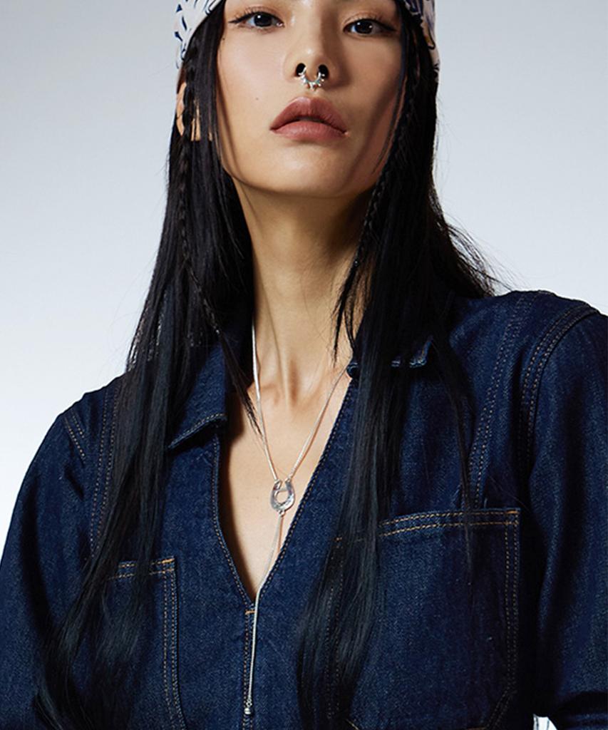 Nimbus Horseshoe Drop Ball Y Chain Necklace