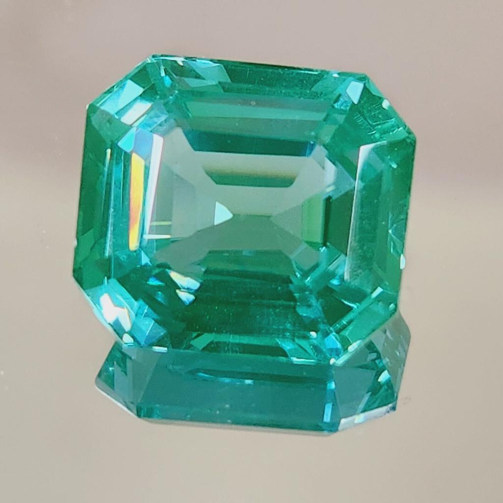 Natural Flawless Green Parti Sapphire Loose Asscher Cut Gemstone 15x13 MM
