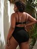 2024 European & American Plus Size Backless Bikini - Solid Color, High-End & Sexy