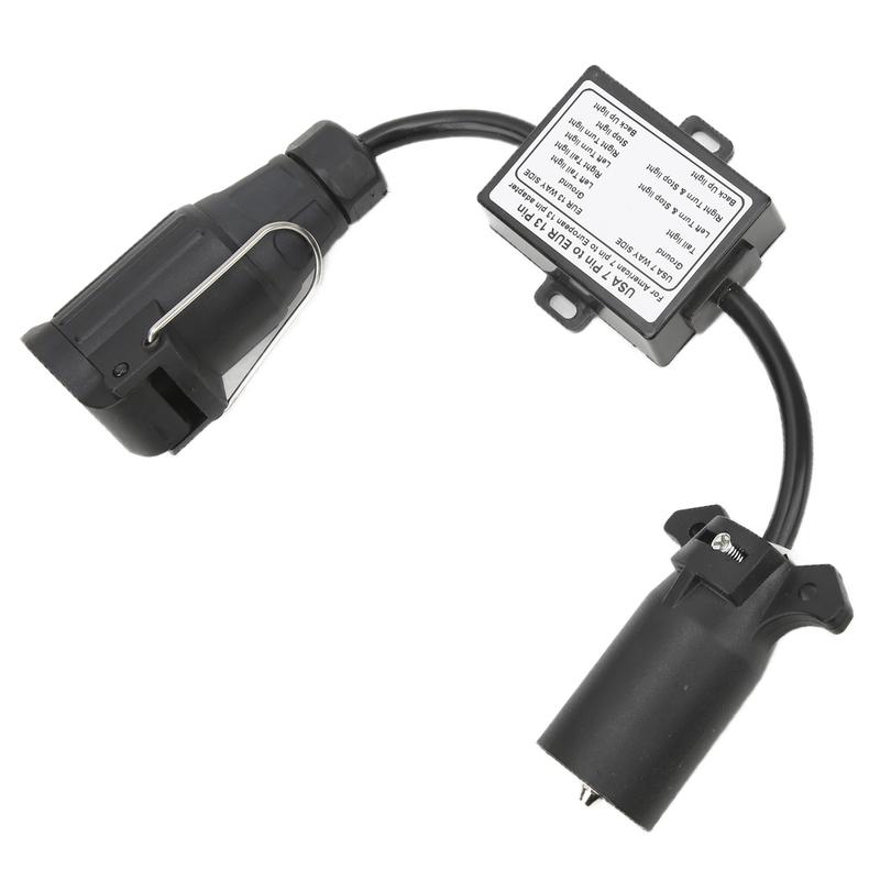 Plastic Car Connector US Vehicle 7 Way Blade Connector to European 13 Pin Round Connctor for Car and Truck Trailer Connector