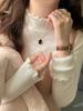 Women's Fleece-Lined Thickened Knit Long-Sleeve Semi-High Neck Sweater for Autumn/Winter