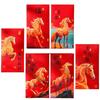 6pcs Traditional Lucky Money Envelopes 2026 Horse Year Red Pocket Money Bag  Marriage Ceremony