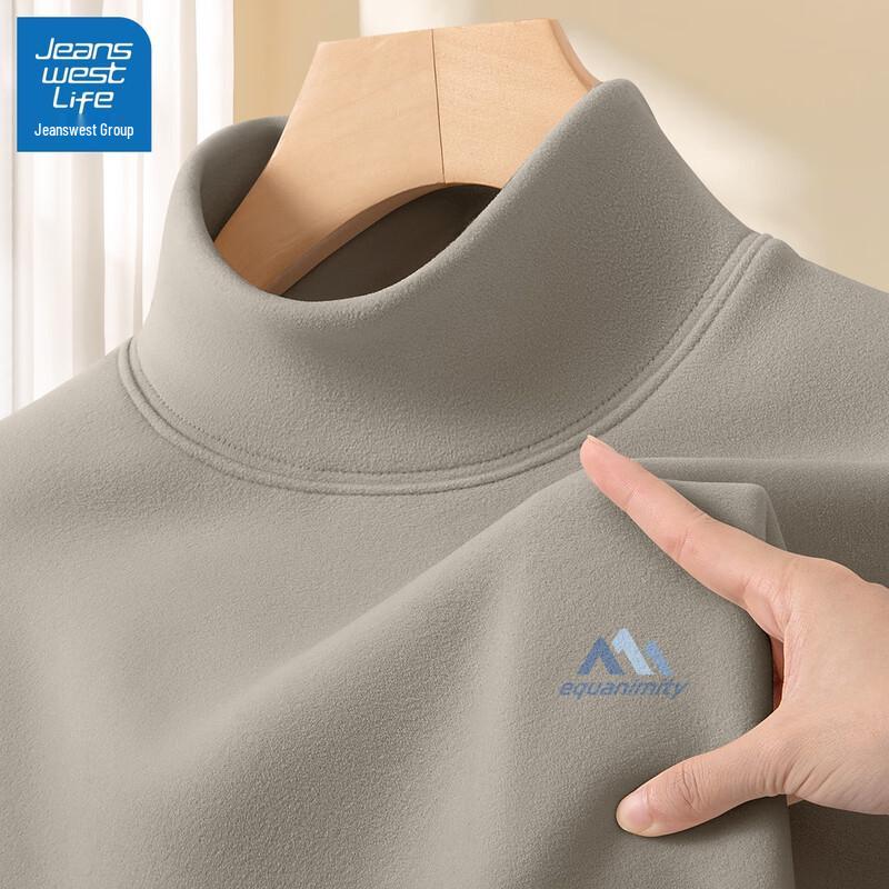 JEANSWEST LIFE Men s Printed Thermal Mock Neck Long Sleeve Tee M