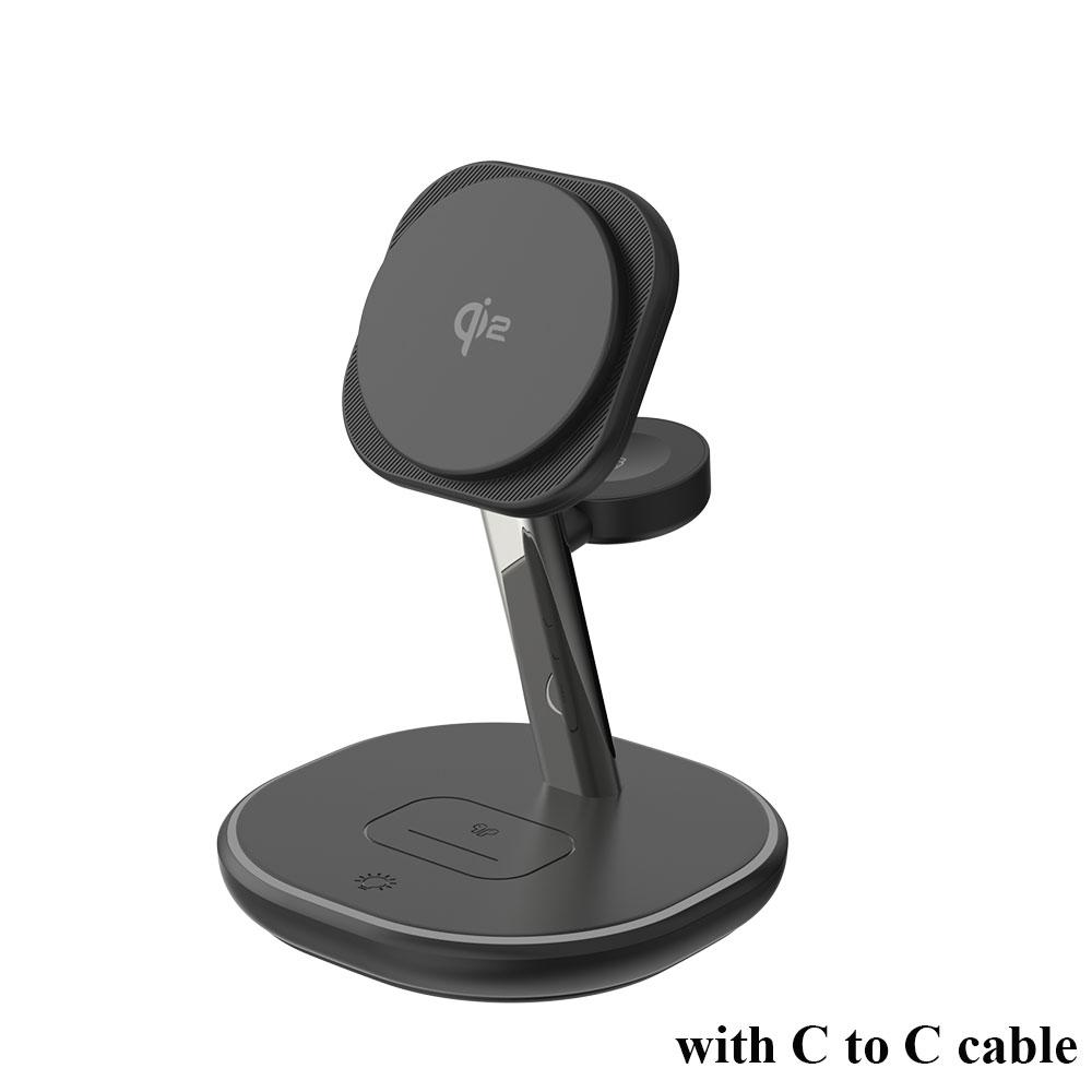 

3 в 1 беспроводное зарядное устройство 15 Вт для iPhone 16 15 14 13 12 быстрая зарядная станция для часов 10 9 8 7 6 5 для Airpods pro