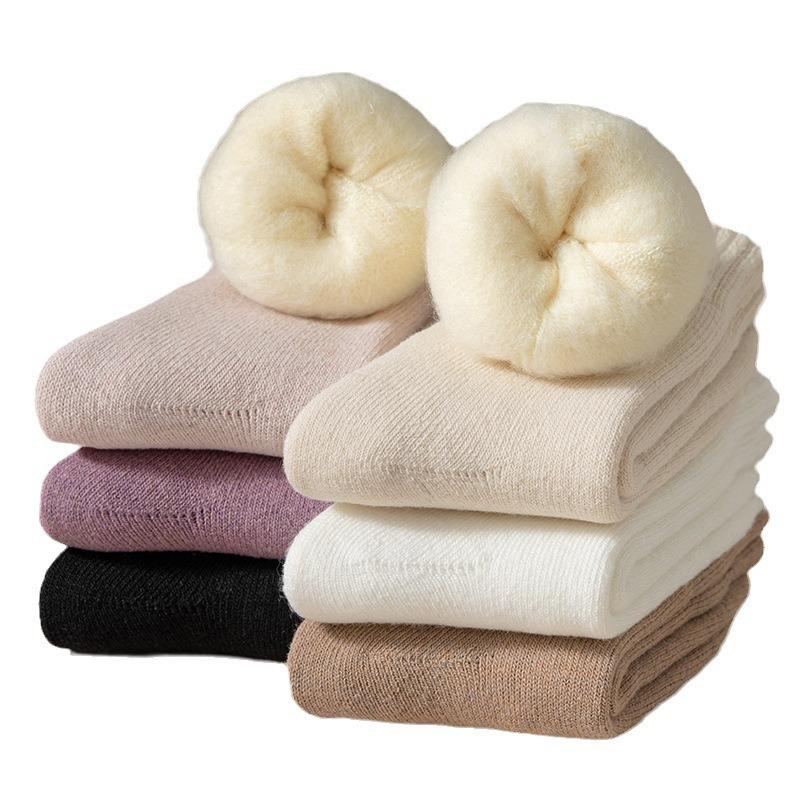 Autumn and Winter Fleece Warm Fleece Socks, Women's Mid-calf Socks, Thickened Postpartum Socks, Sleeping Floor Long Socks