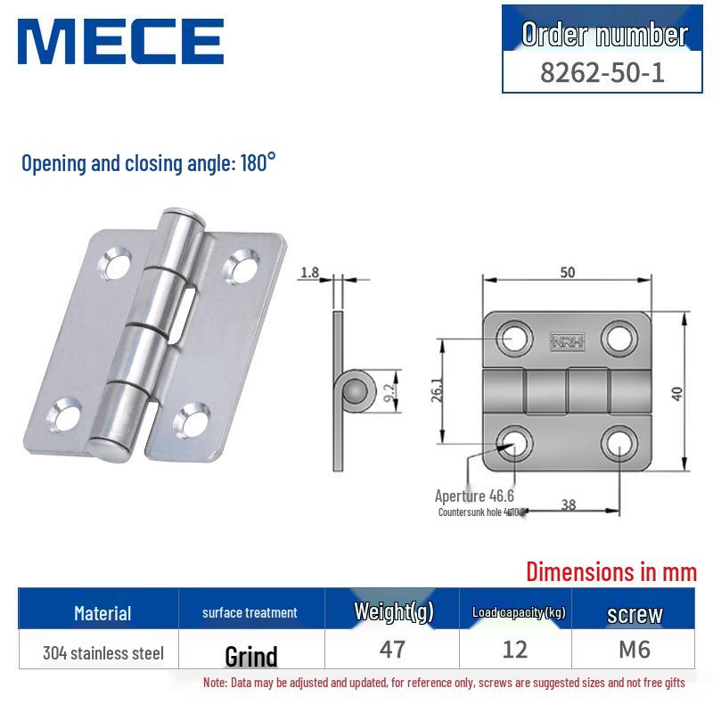 Thickened Stainless Steel Small Hinge for Folding Cabinet, Window, or Wooden Box with Lotus Leaf Design.